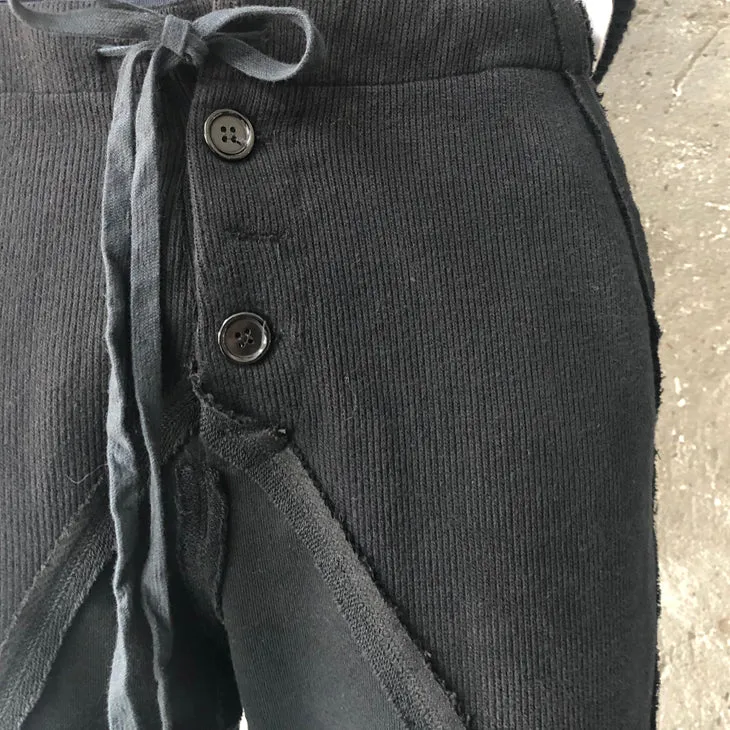 Multi Side Pockets Asymmetric Ripped Look Casual Sweatpant /Jogger