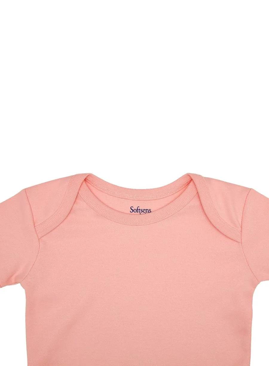Organic Cotton Bodysuit, Perfectly Pink Print, Short Sleeves (0-24 Months)