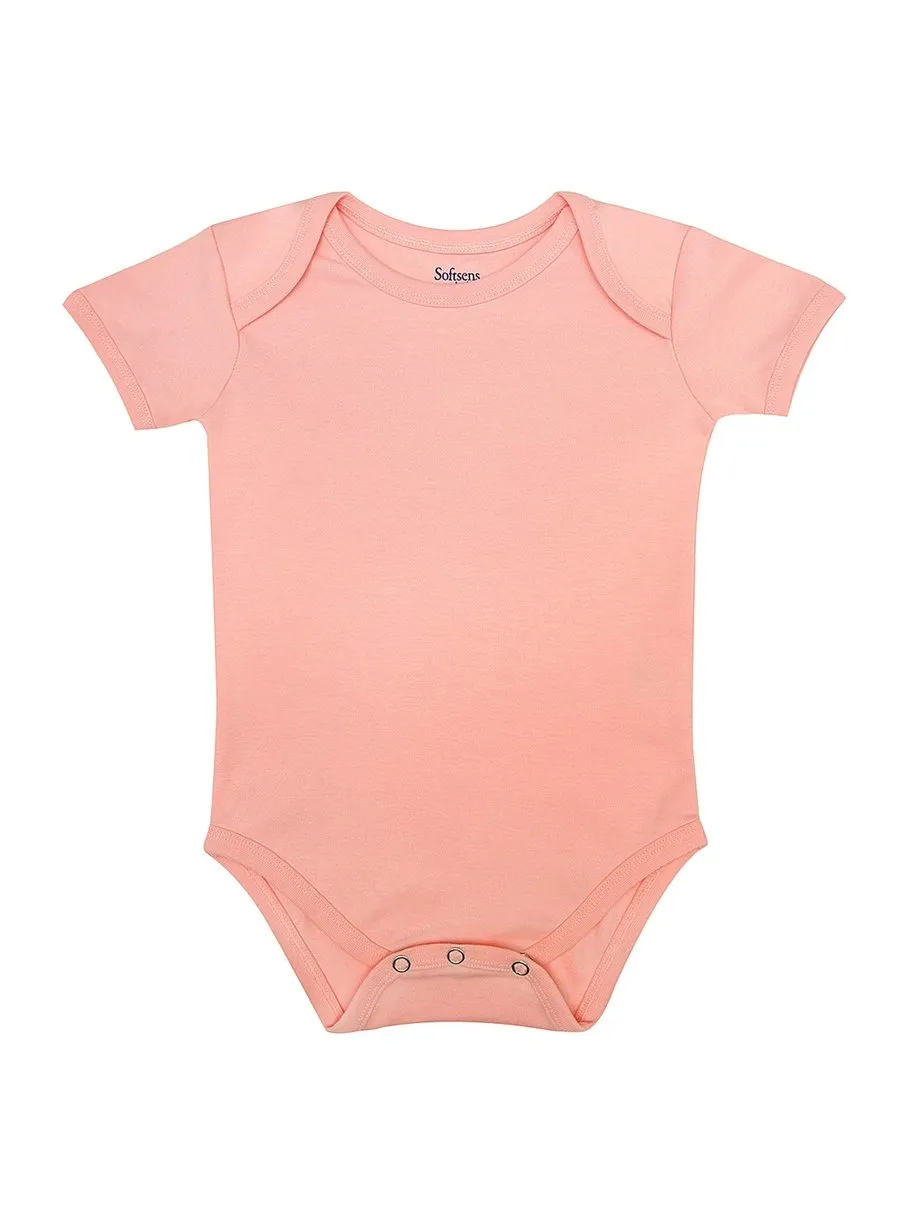 Organic Cotton Bodysuit, Perfectly Pink Print, Short Sleeves (0-24 Months)