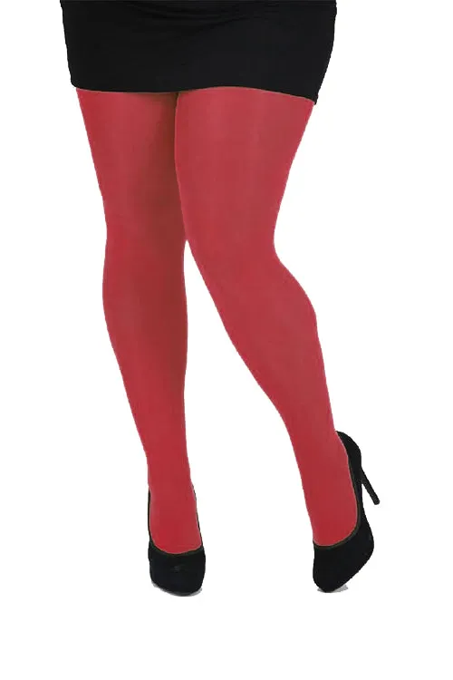 Pamela Mann Hosiery Curvy Super-Stretch 50 Denier Tights in Maroon Red