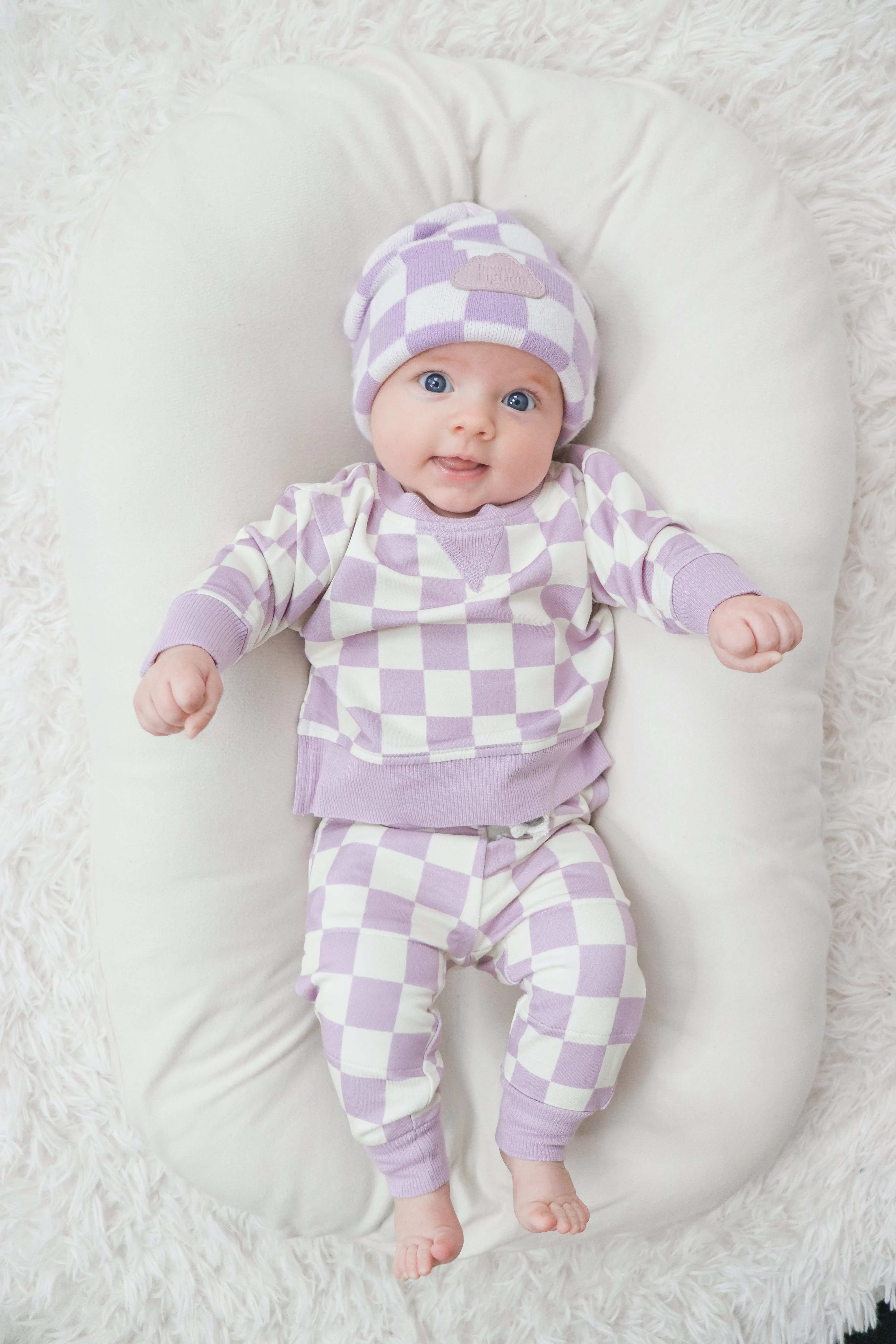 PERIWINKLE CHECKERS DREAM PULLOVER