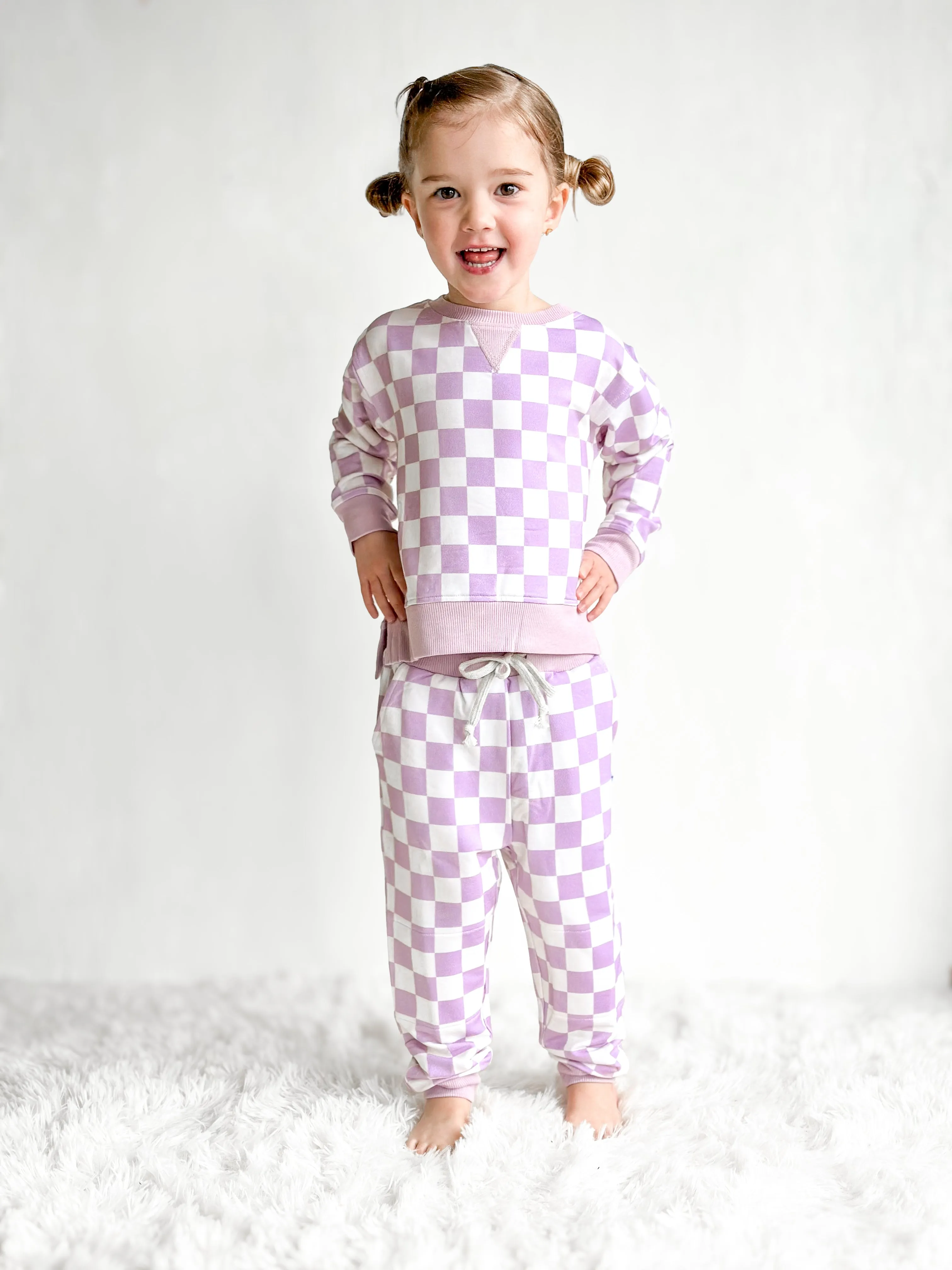 PERIWINKLE CHECKERS DREAM PULLOVER