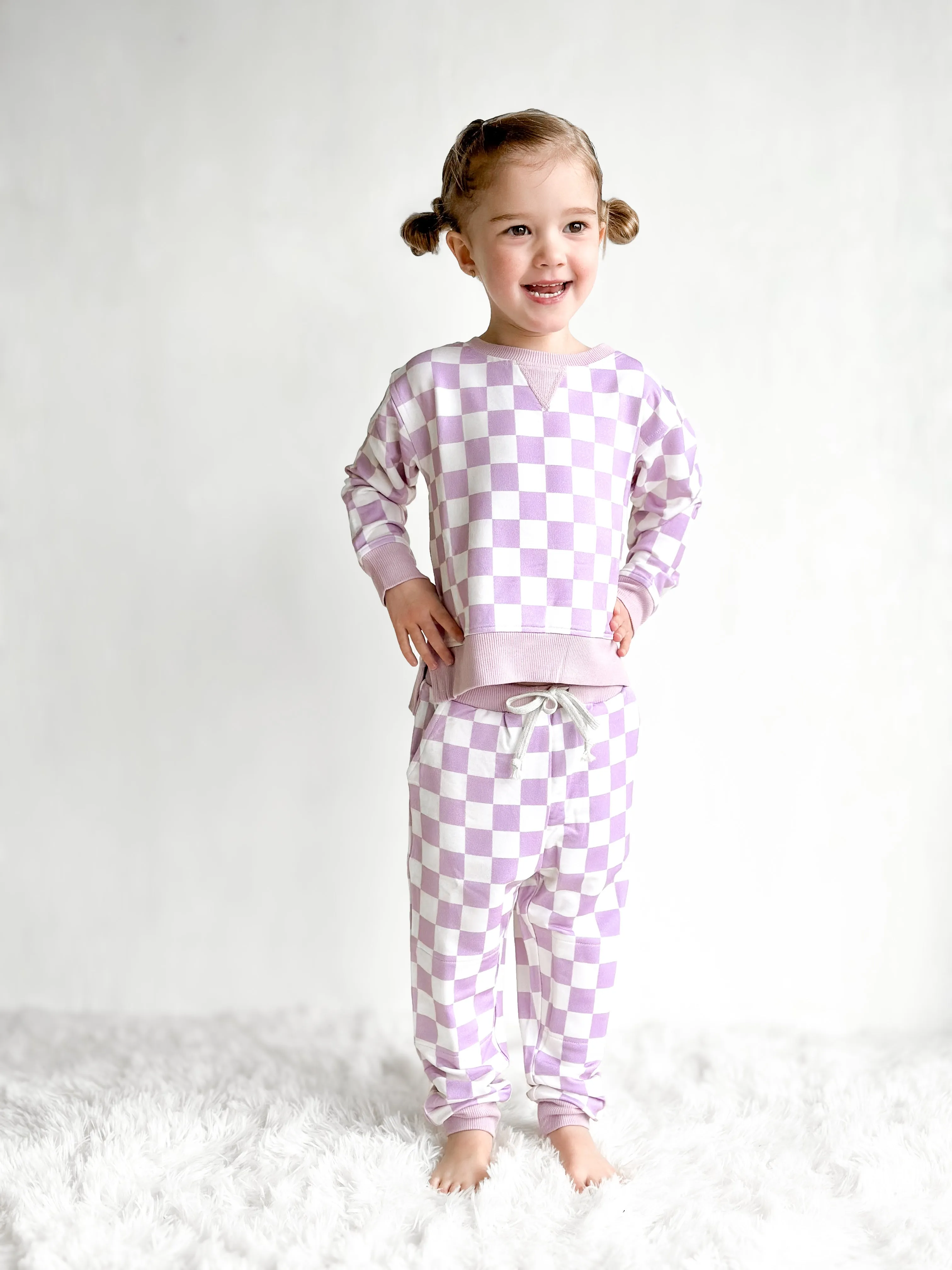 PERIWINKLE CHECKERS DREAM PULLOVER