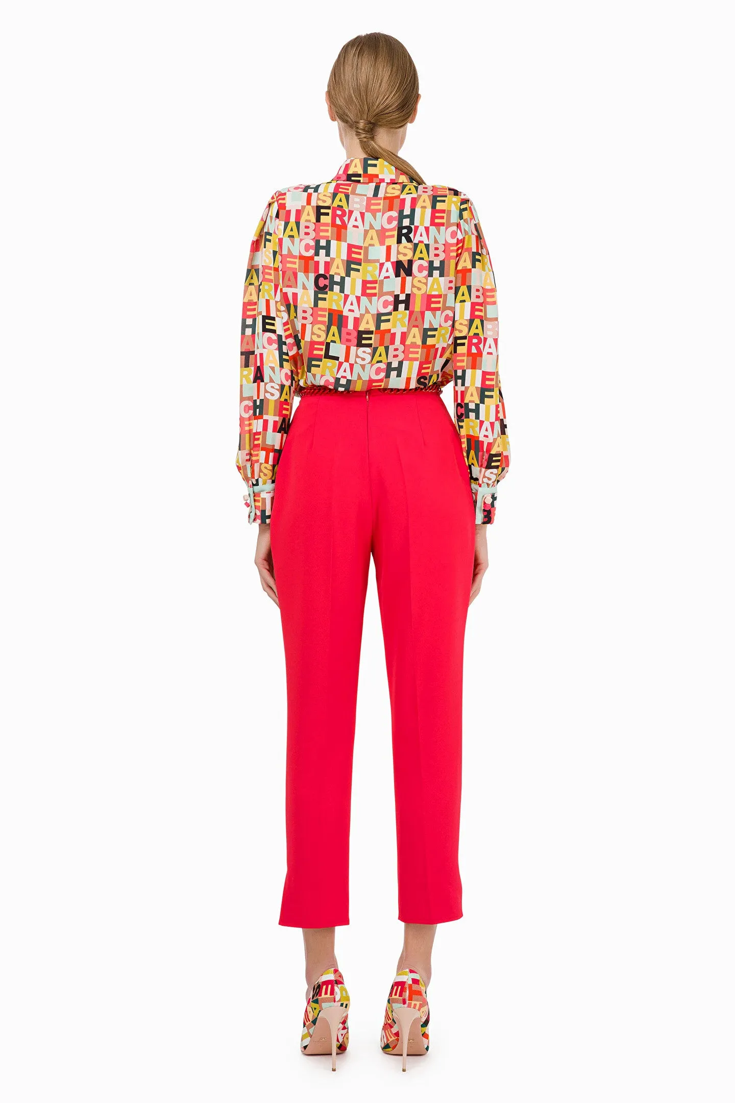 Red Classy Pants with Chain Belt