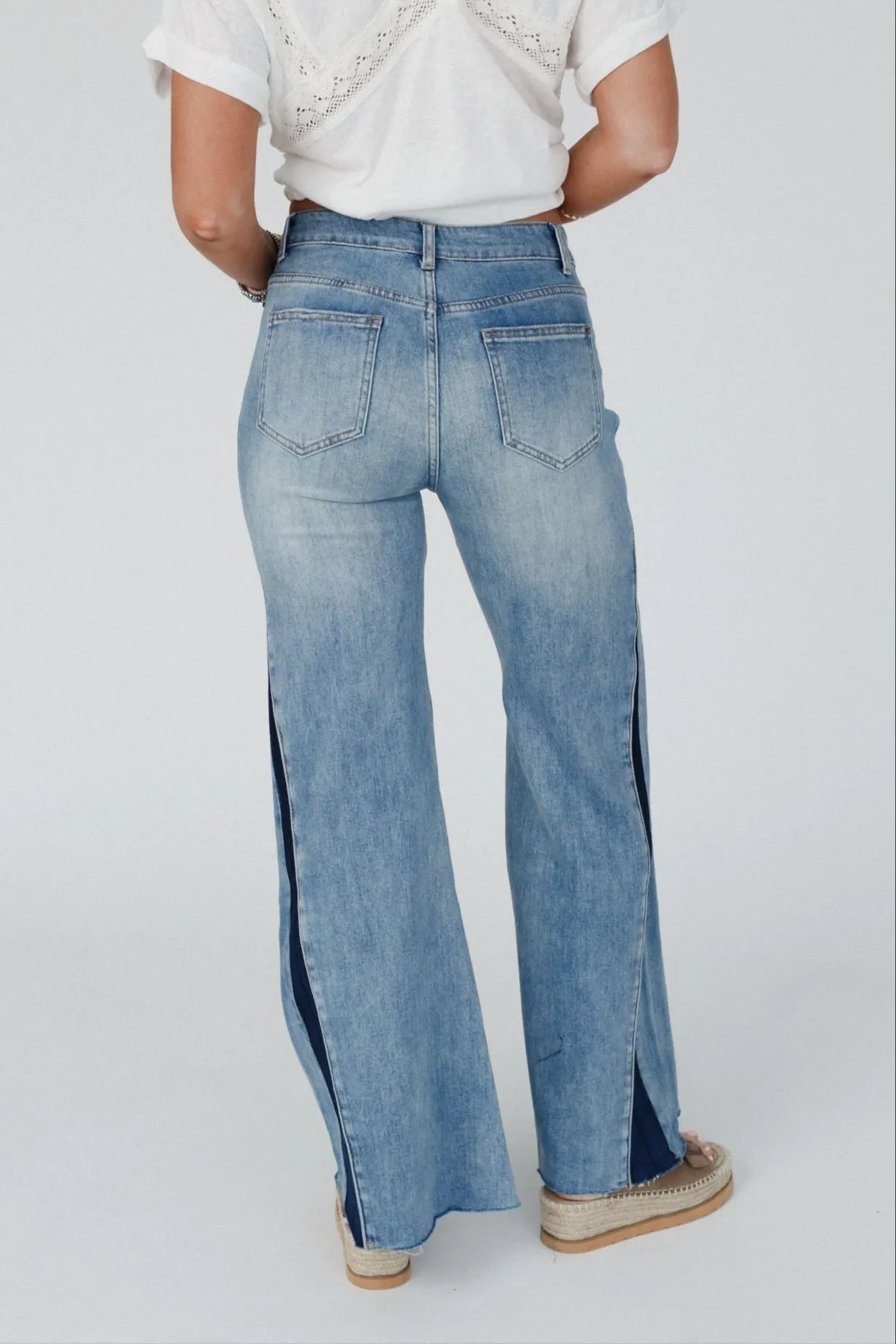 Retro Revival Wide Flare Jeans - Blue