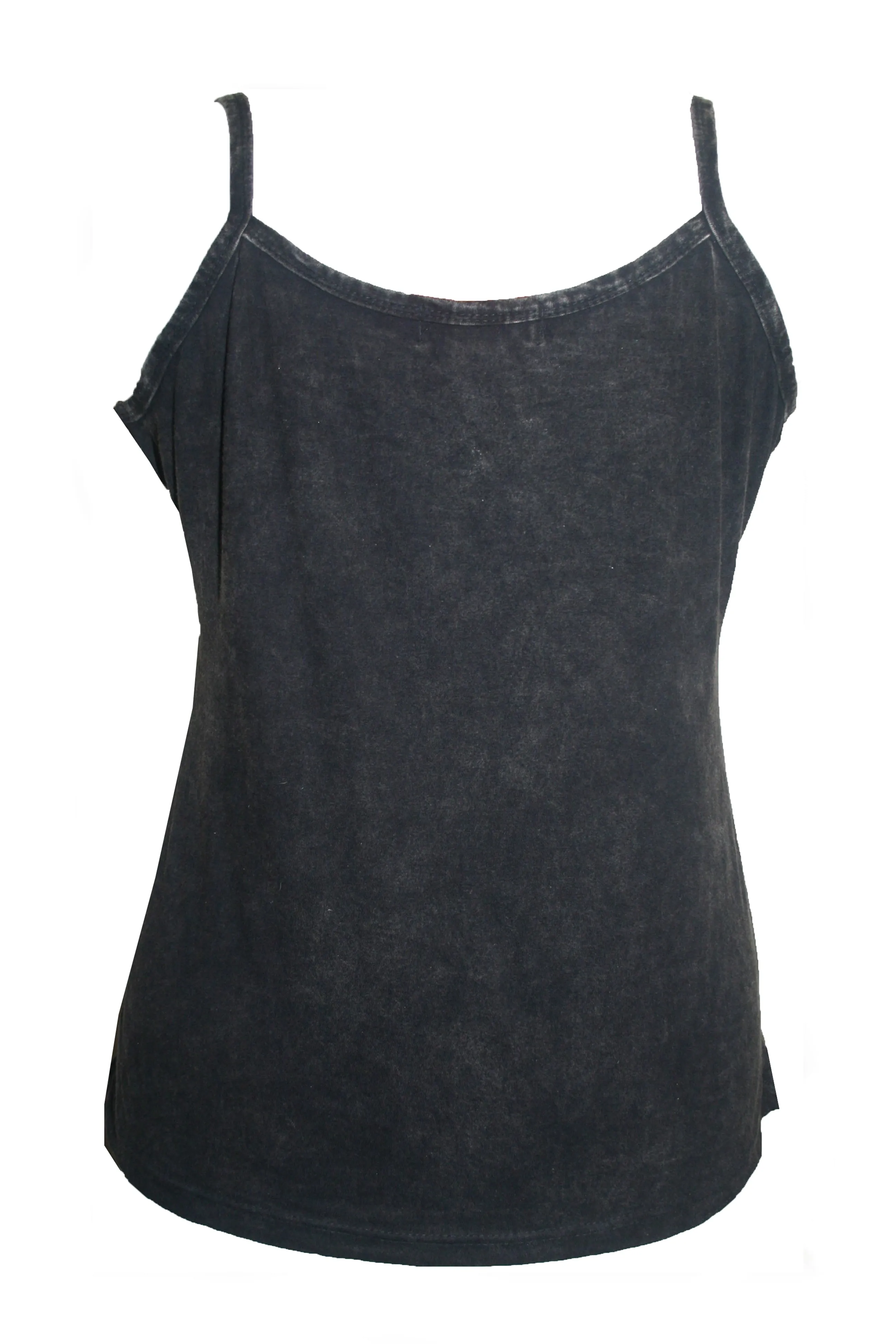 RTK 002 Ribbed Stonewashed Cotton Patched Bohemian Tank Cami