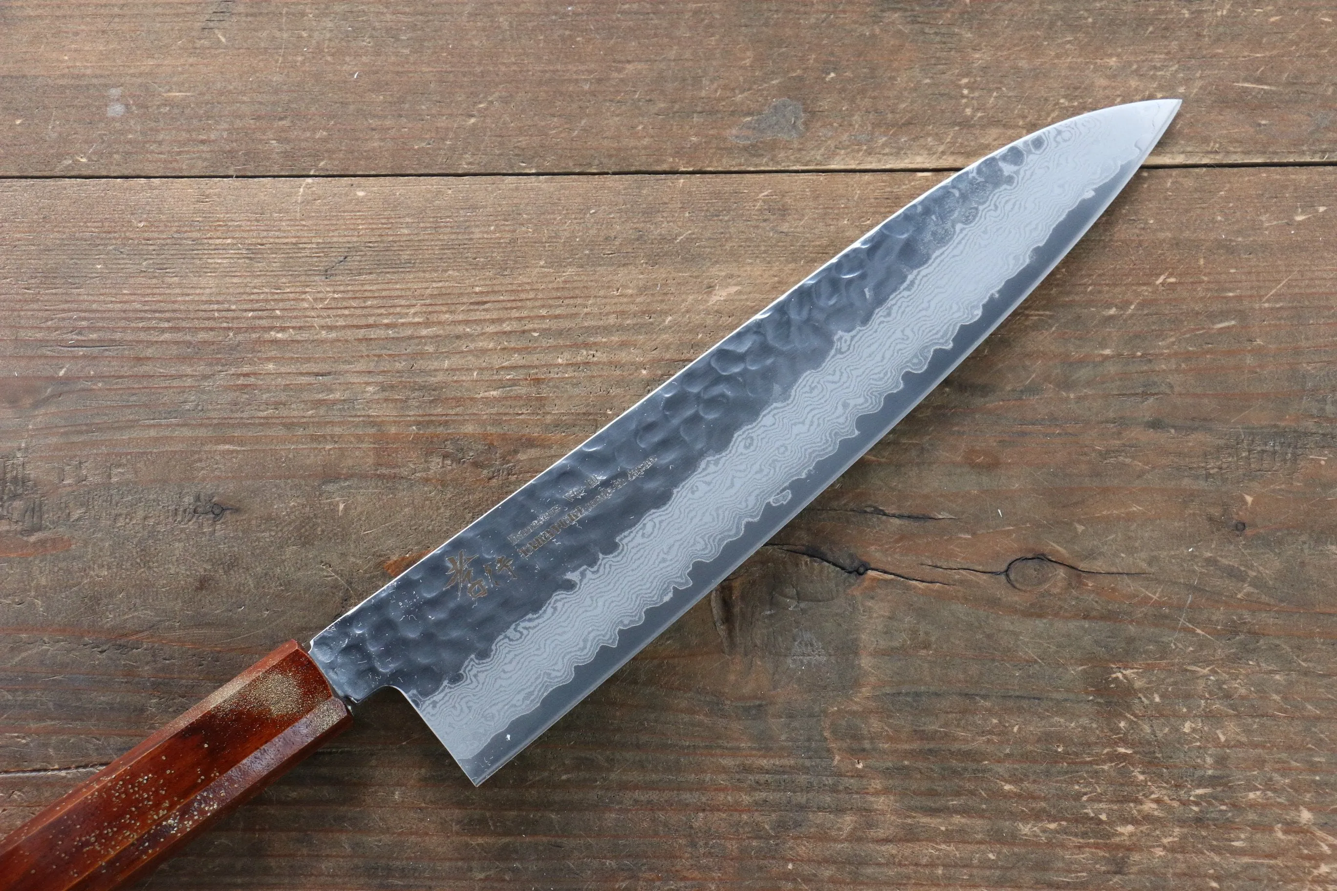 Sakai Takayuki VG10 33 Layer Damascus Gyuto 240mm Live oak Lacquered (Seiren) Handle