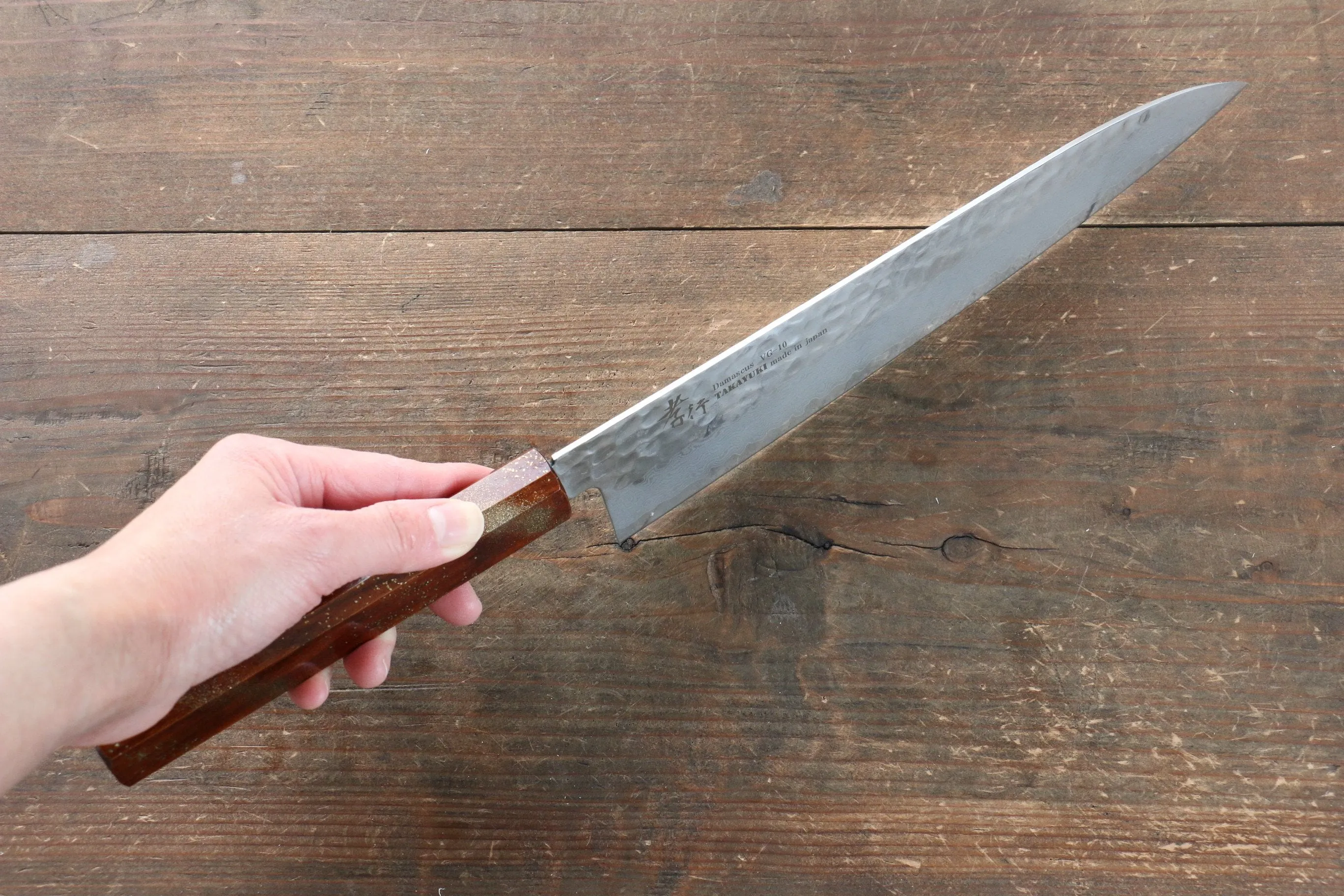 Sakai Takayuki VG10 33 Layer Damascus Gyuto 240mm Live oak Lacquered (Seiren) Handle