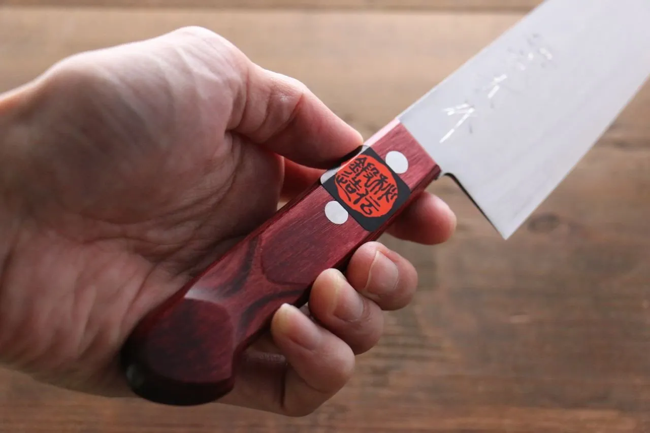 Shigeki Tanaka VG10 17 Layer Damascus Gyuto  180mm Red Pakka wood Handle