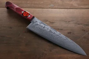 Shigeki Tanaka VG10 17 Layer Damascus Gyuto  180mm Red Pakka wood Handle