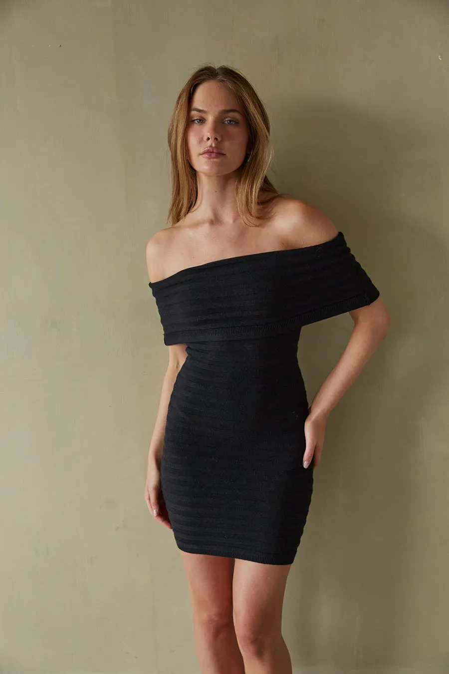 Stassi Foldover Bodycon Mini Dress