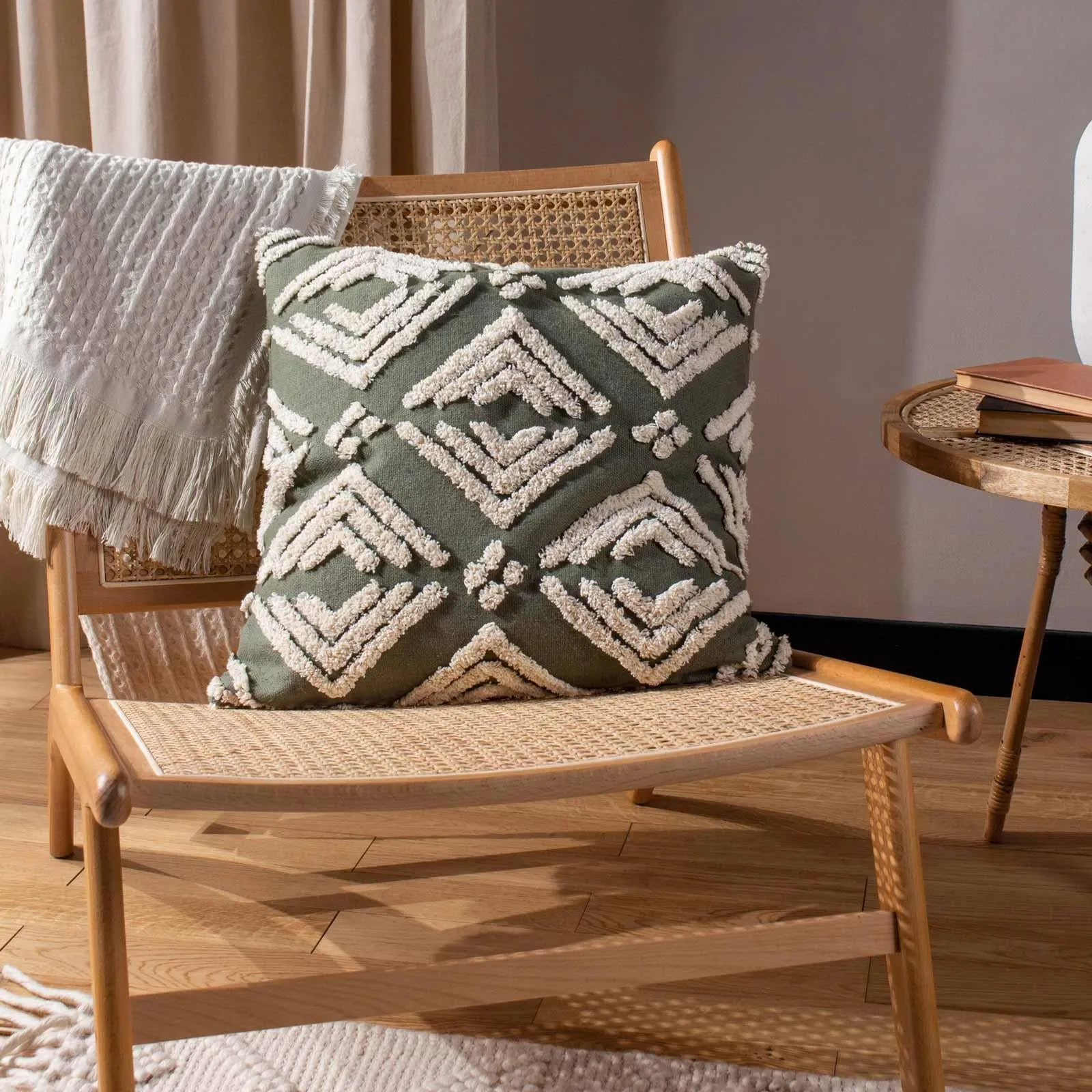 Taya Cotton Tufted Cushion Cover 20" x 20" (50cm x 50cm)
