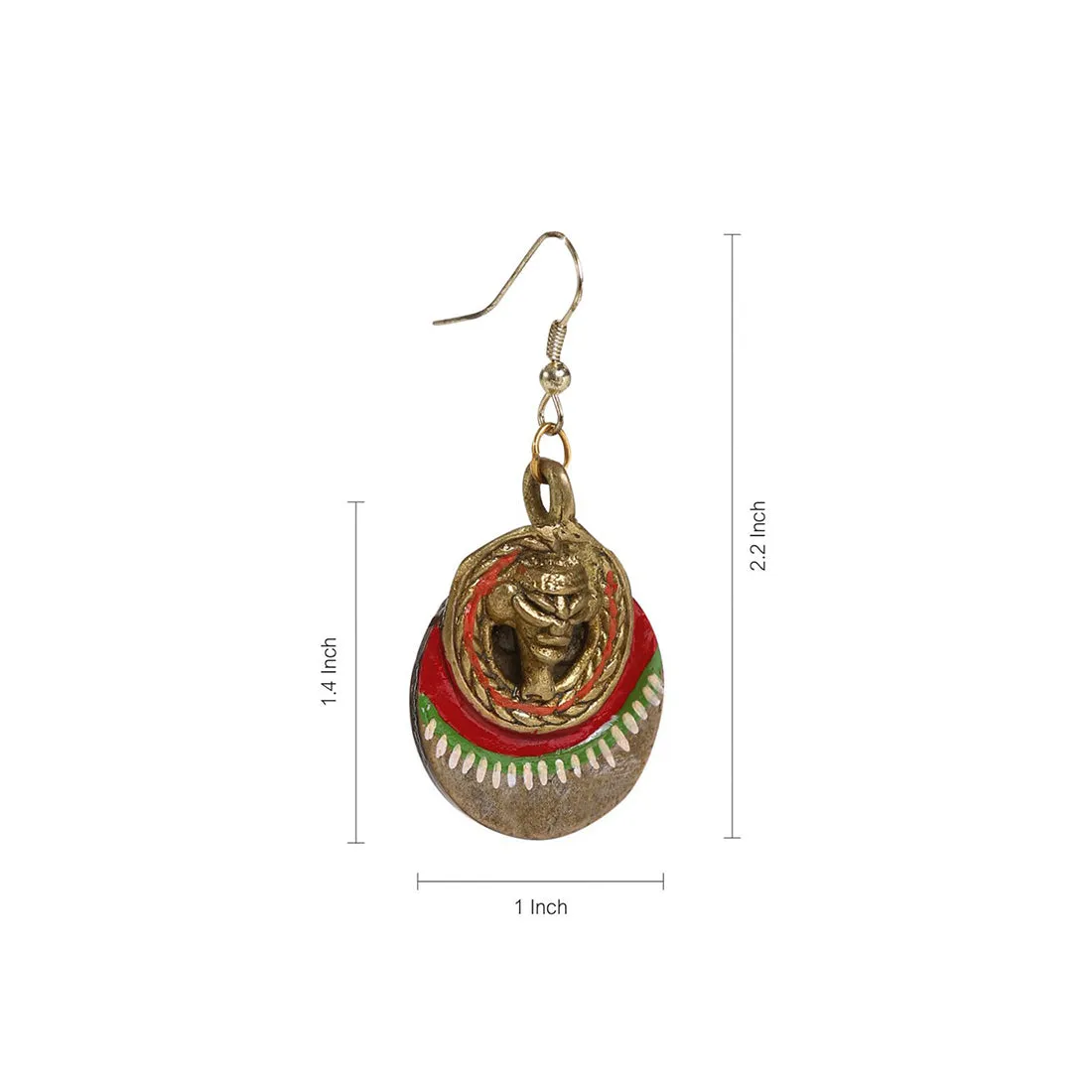 'Tribal Coco Faces' Bohemian Brass Earrings Handcrafted In Dhokra Art