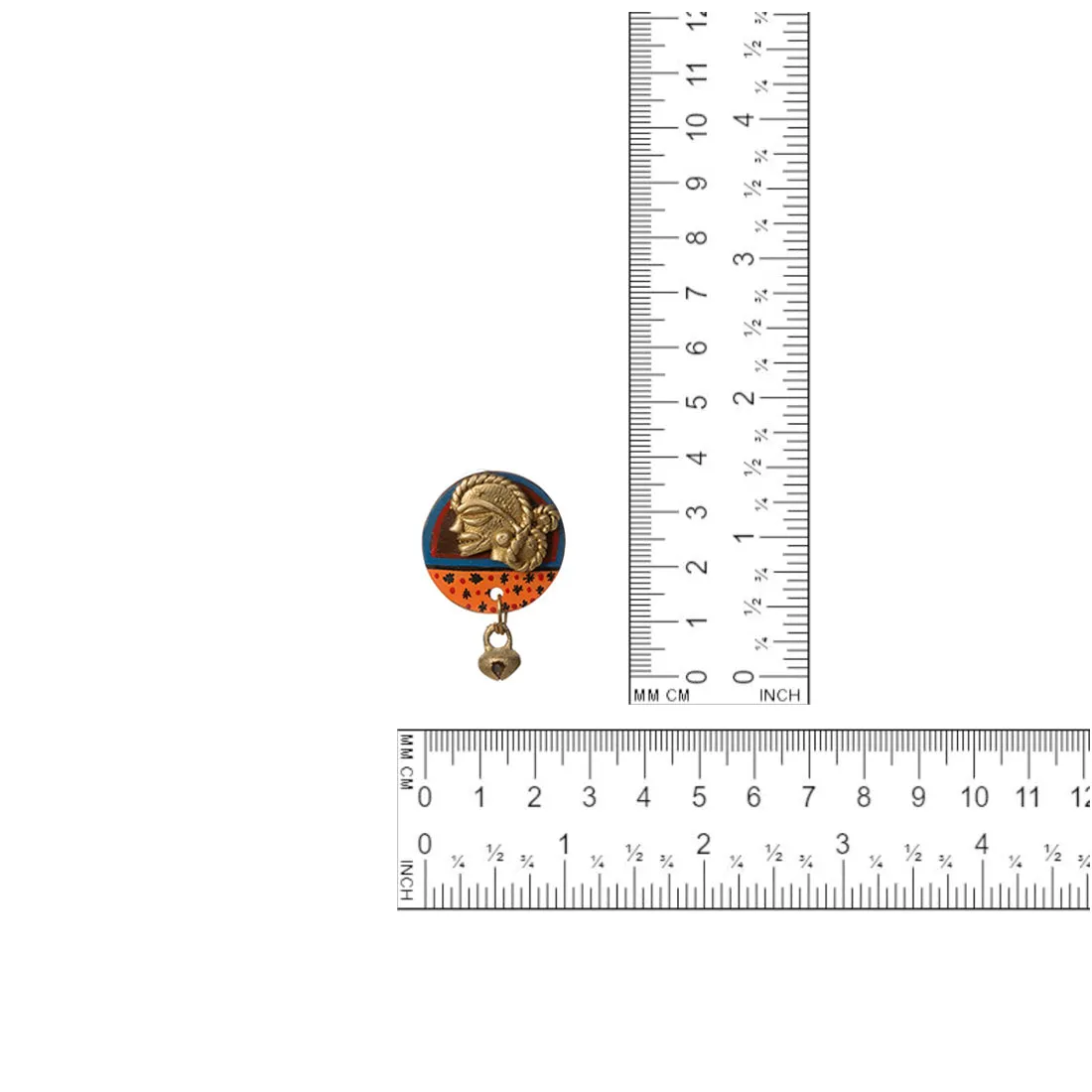 'Tribal Dhokra Women' Bohemian Earrings Handmade In Dhokra Art (Brass, Coconut Shell, 3.8 cm)