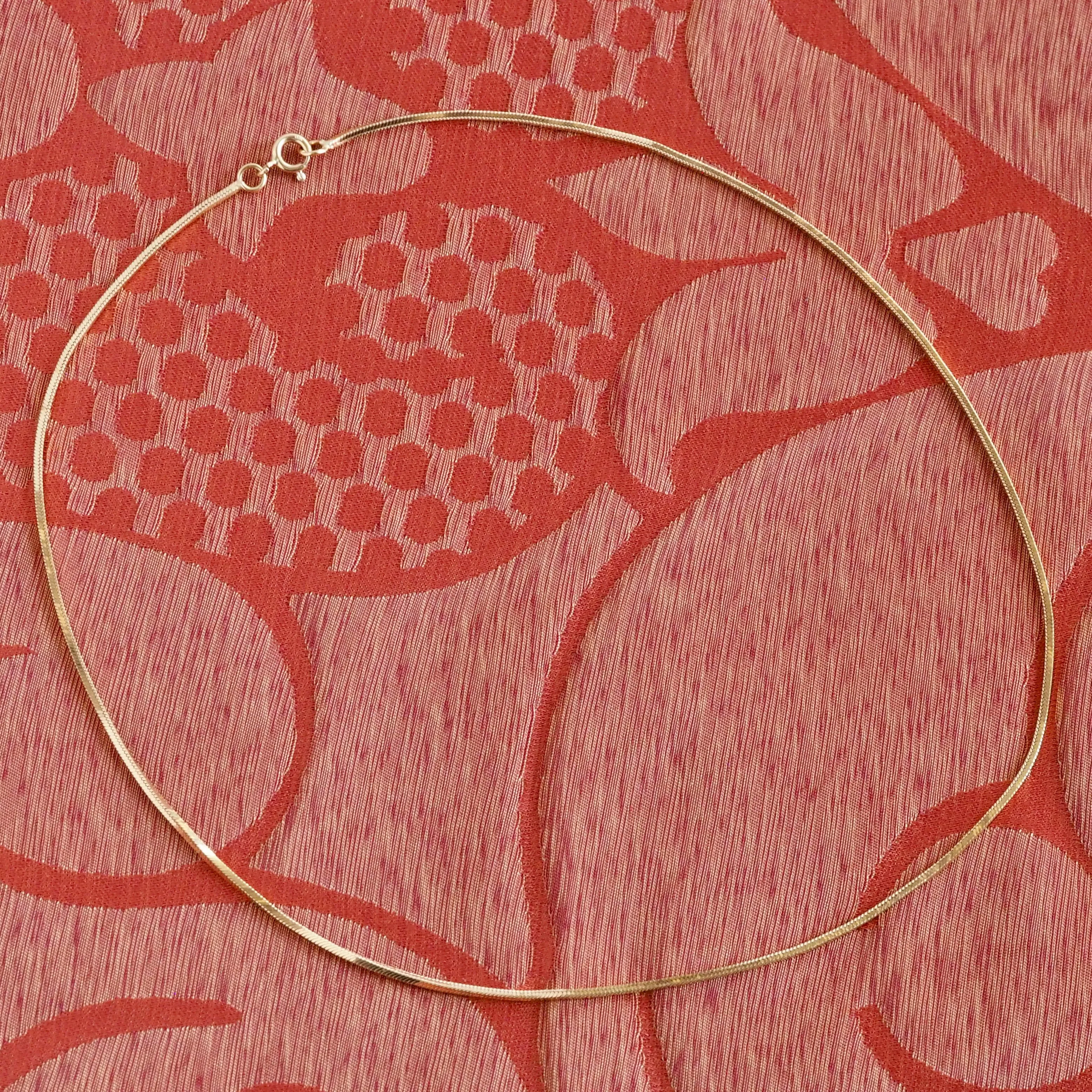 Vintage Portuguese 19k Gold Squared Snake Chain