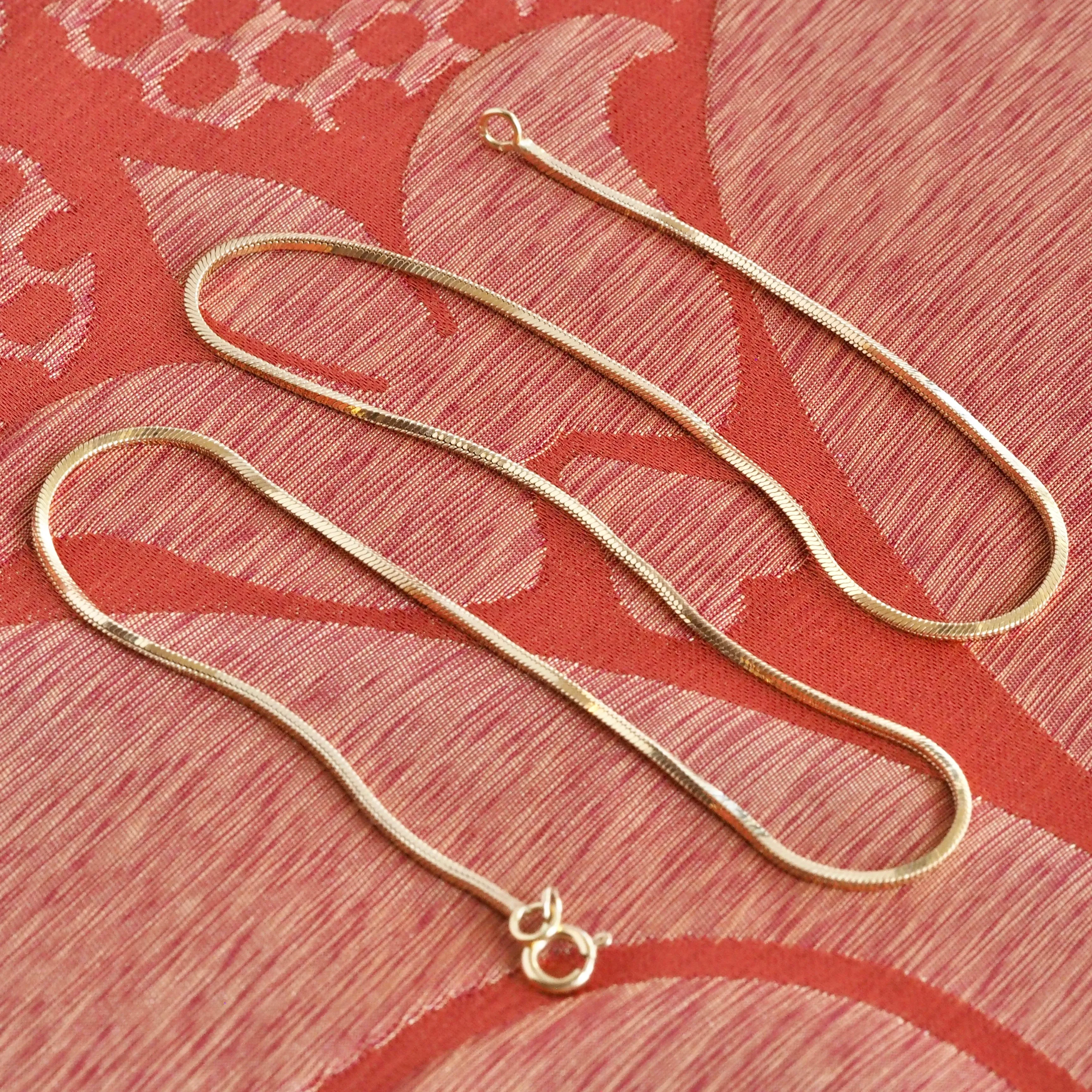 Vintage Portuguese 19k Gold Squared Snake Chain