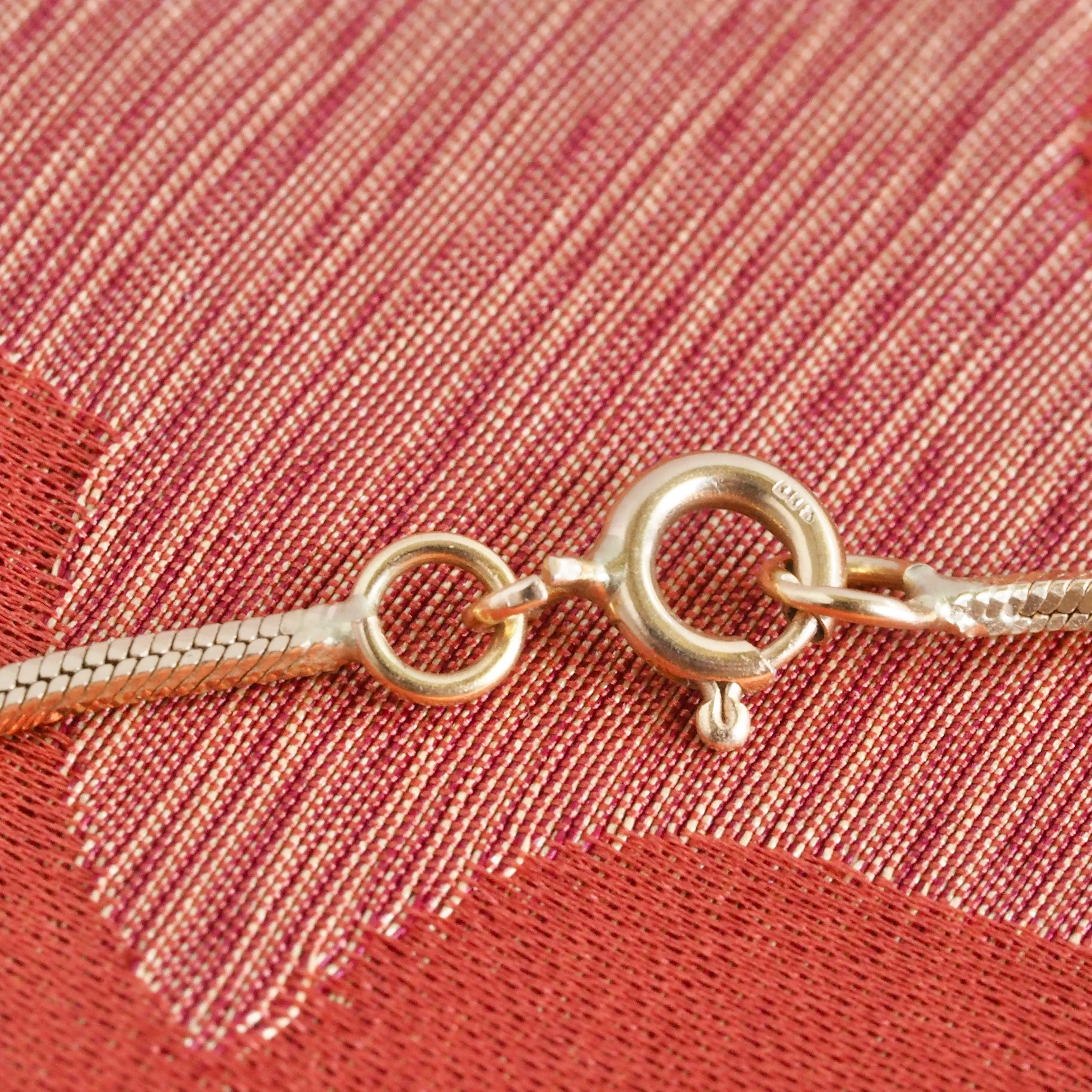Vintage Portuguese 19k Gold Squared Snake Chain