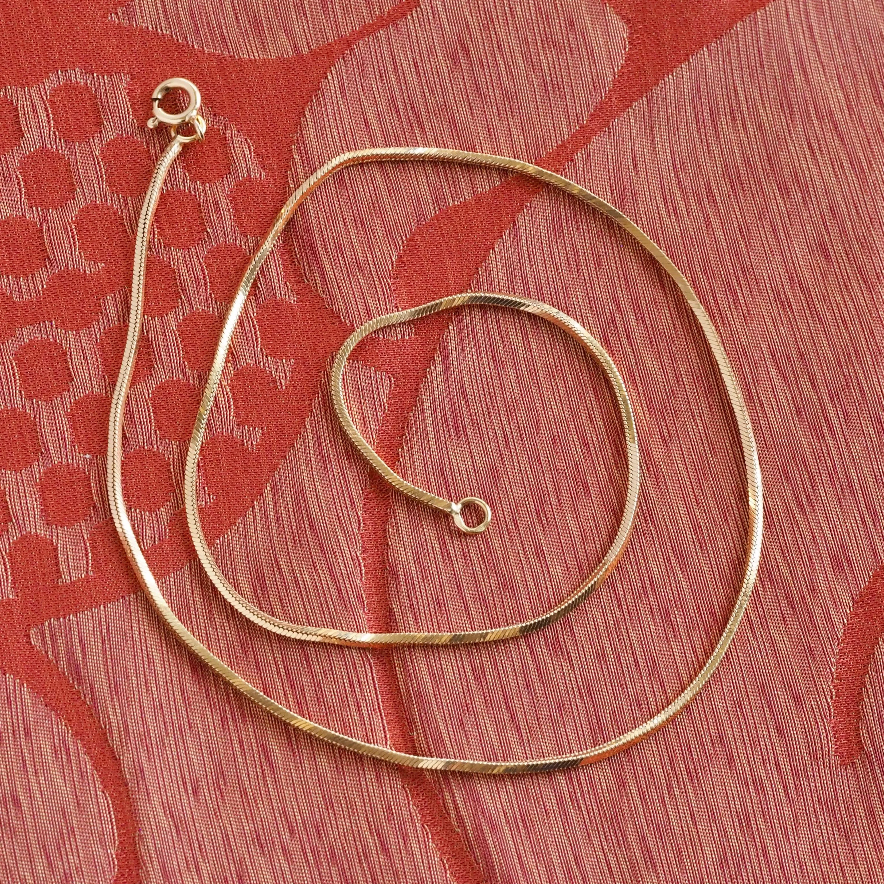 Vintage Portuguese 19k Gold Squared Snake Chain