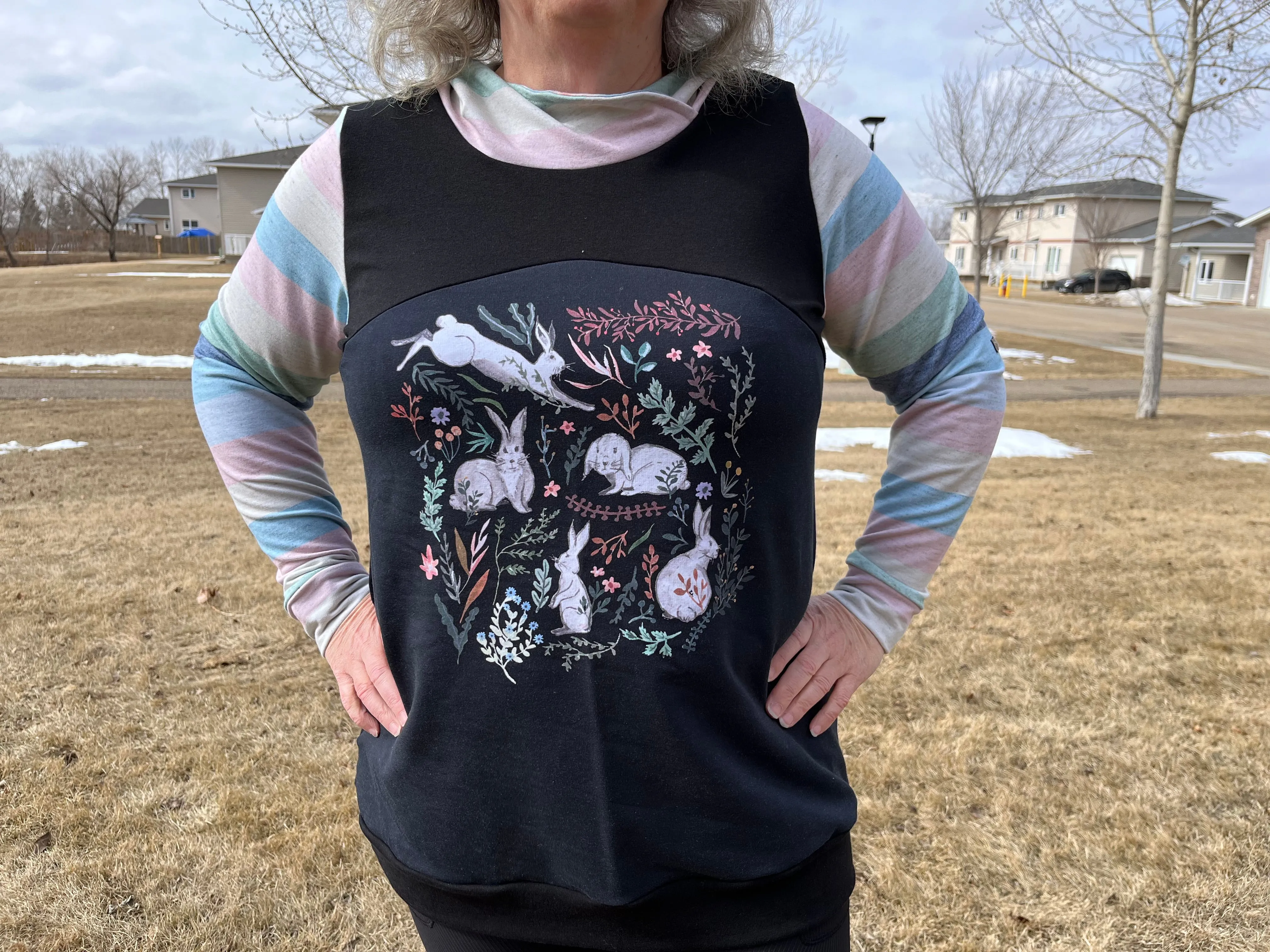 Women’s Easter and Spring Hoodie with Rabbits